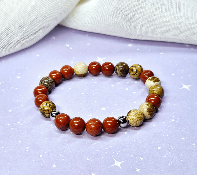 Bracelet Mixte JASPE ROUGE & JASPE PAYSAGE