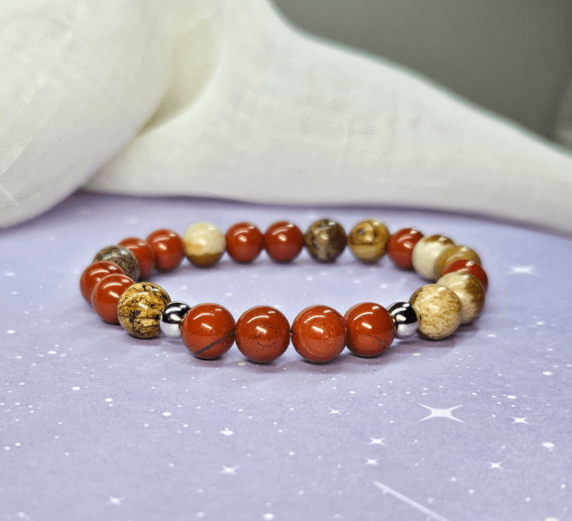 Bracelet Mixte JASPE ROUGE & JASPE PAYSAGE