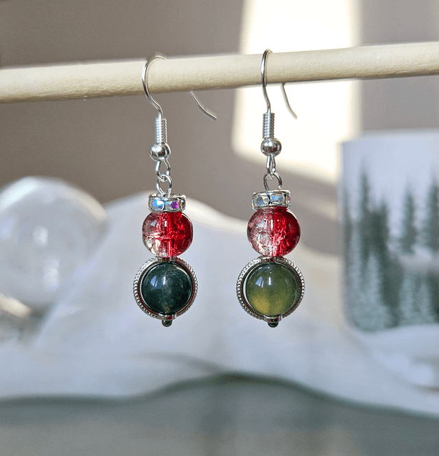 Boucles d&#039;oreilles Agate mousse